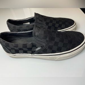 VANS Classic Black slip on checkerboard shoes